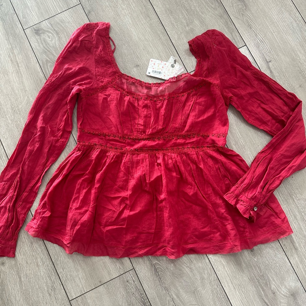 New Free People Berry peasant top medium